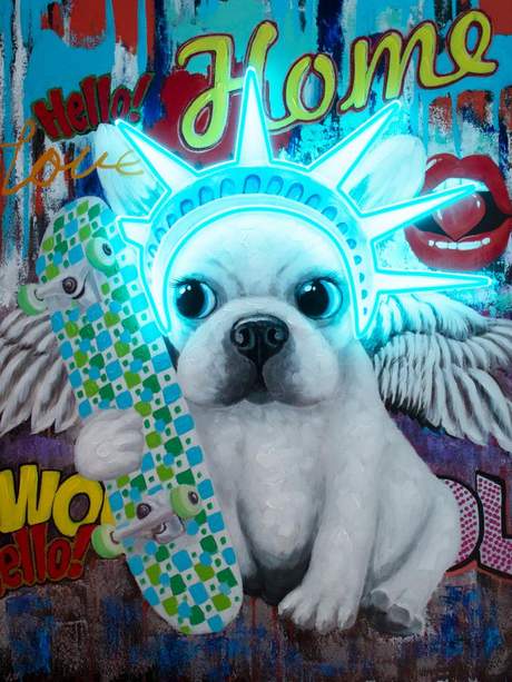 Liberty Dog Wall Artwork Led